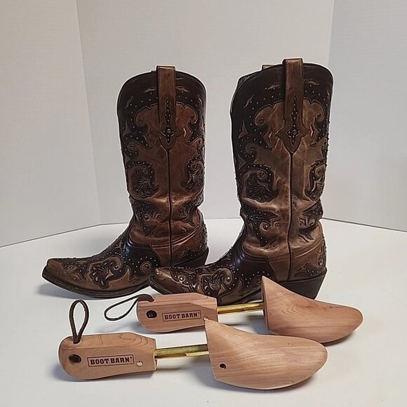 Lucchese Womens Studded Fiona Scarlet Western Boots M5015 Size 9.5 - Picture 2 of 10